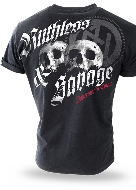 Черная футболка ruthless and savage ts199bk Dobermans Aggressive