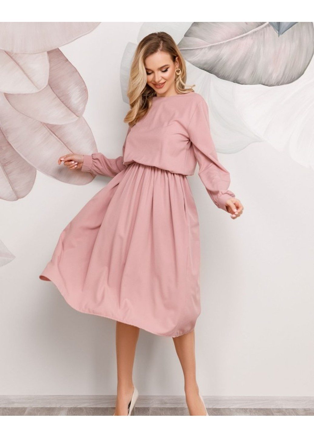Розовое деловое платья 12510 розовый ISSA PLUS