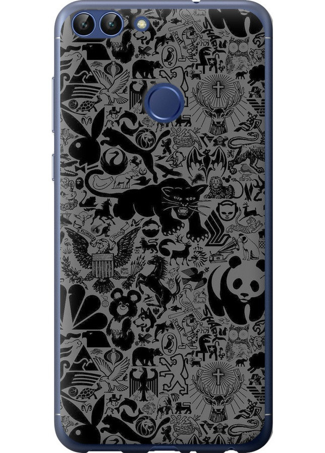 Силиконовый чехол 'Чёрно-серый стикер бомбинг' для Endorphone Huawei P Smart (259318998)