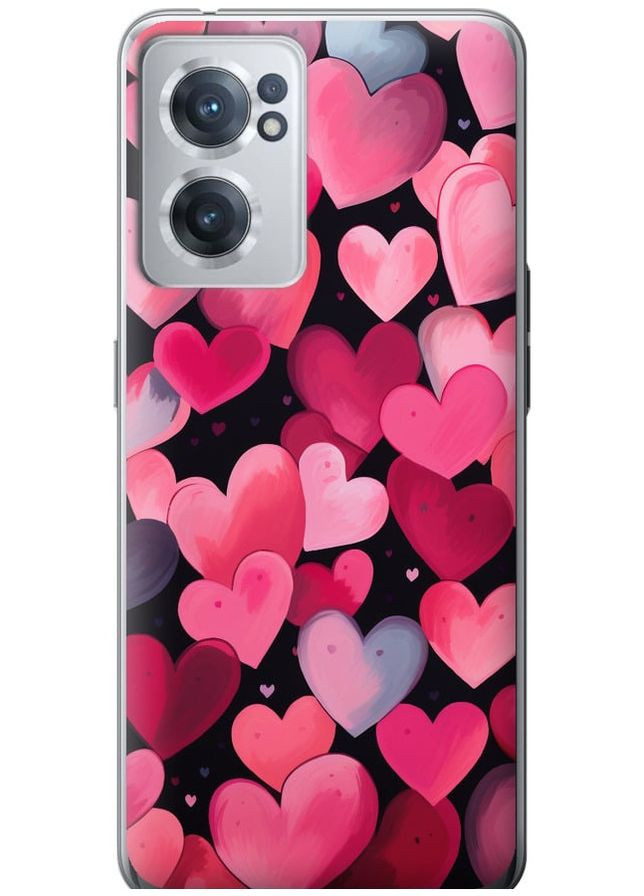 Силиконовый чехол 'Сердечки 4' для Endorphone OnePlus Nord CE 2 (267231244)