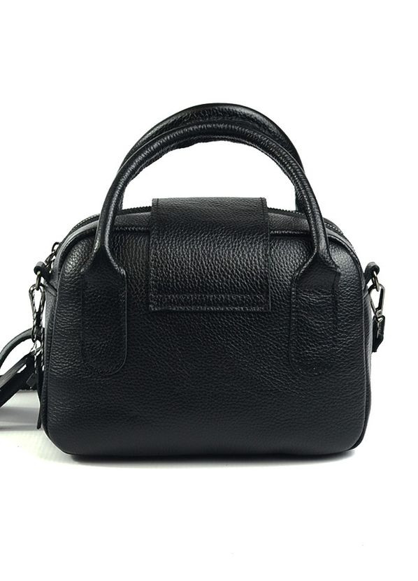 Міні сумочка чорна жіноча з натуральної шкіри з ручками, молодіжна маленька шкіряна сумка крос Serebro (266701166)