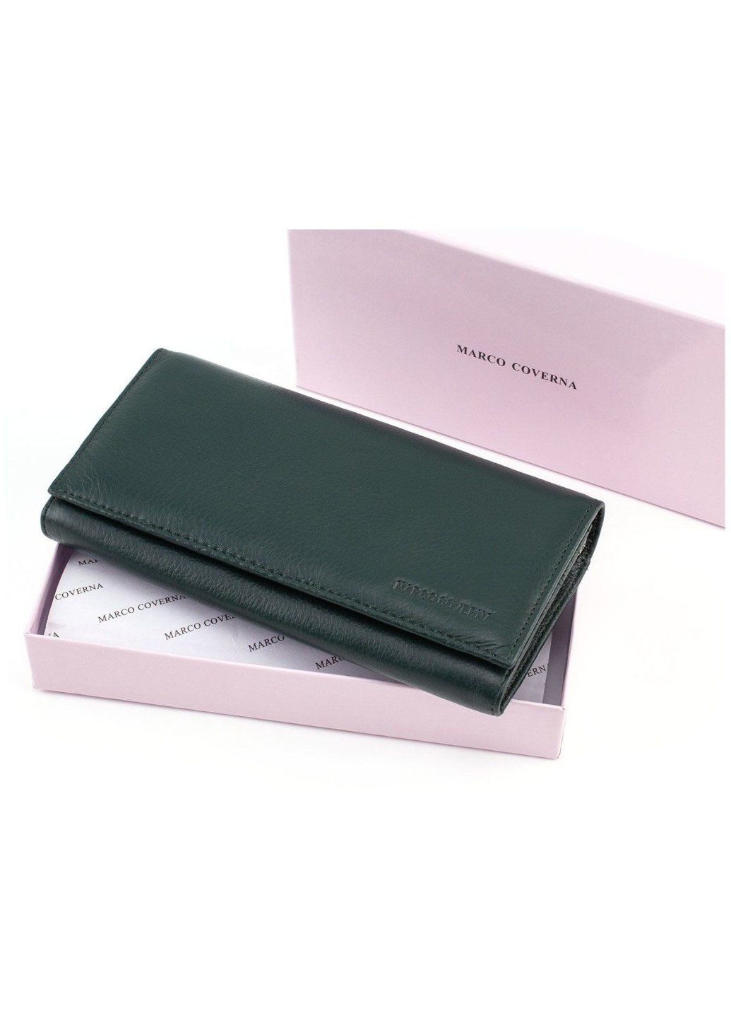Місткий гаманець для дівчат зі шкіри MC-1-2030-7 (JZ6562) зелений Marco Coverna (259752491)