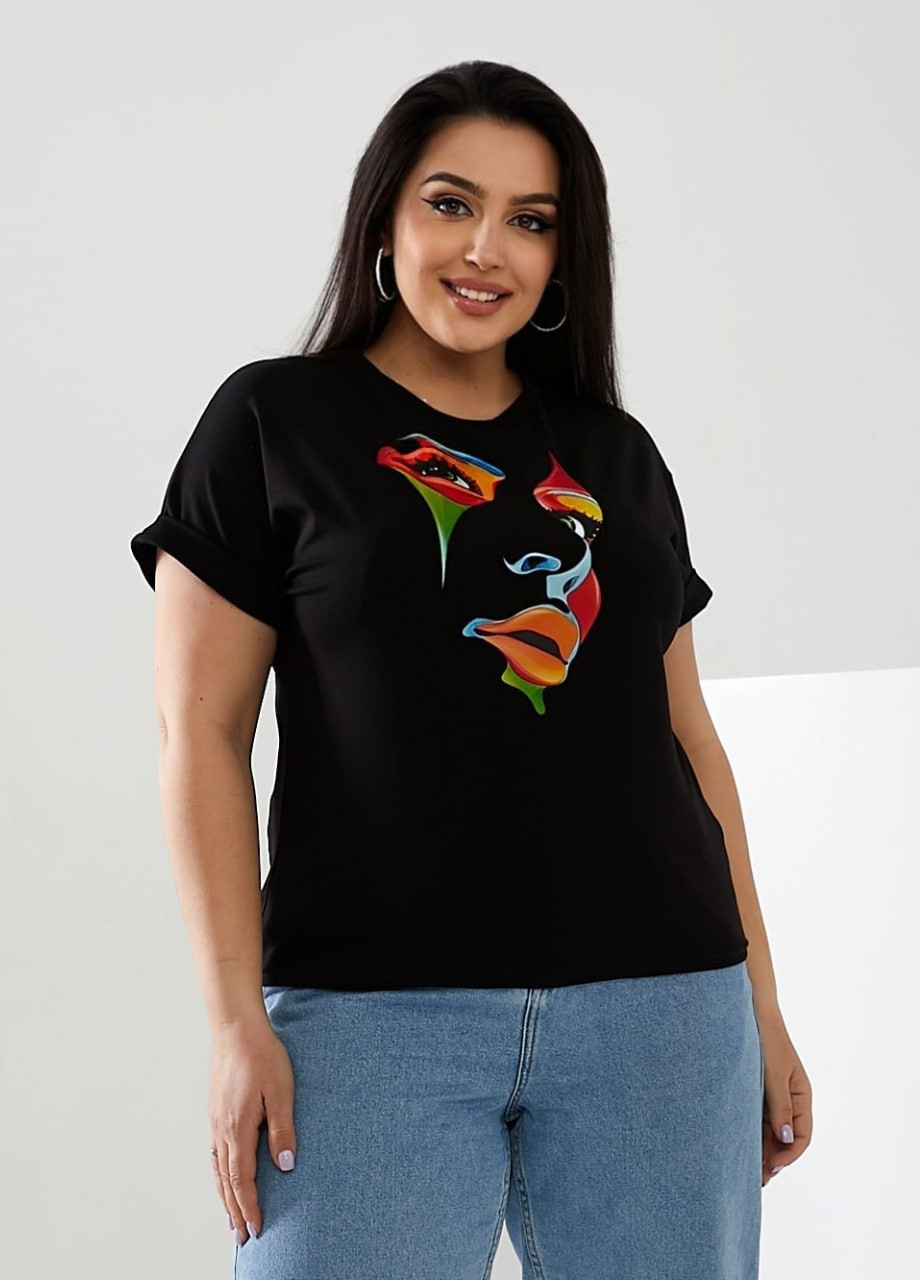 Жіноча футболка FACE колір чорний 433029 New Trend - (258743760)