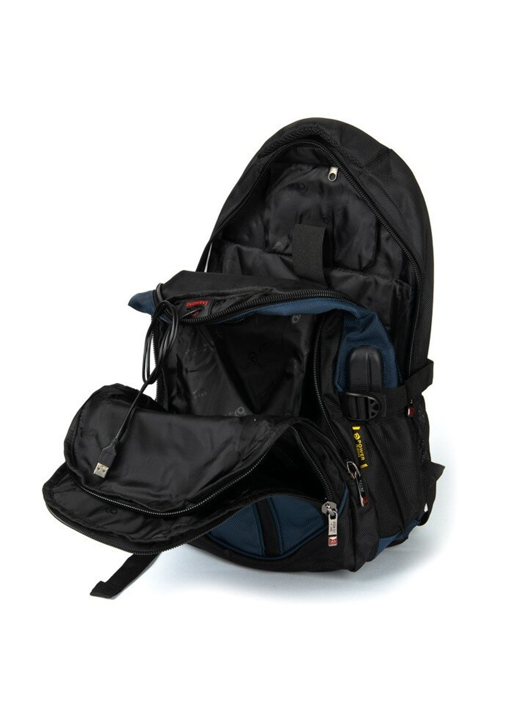 Рюкзак для города для ноутбука с USB 924 black-blue Power In Eavas (261551272)