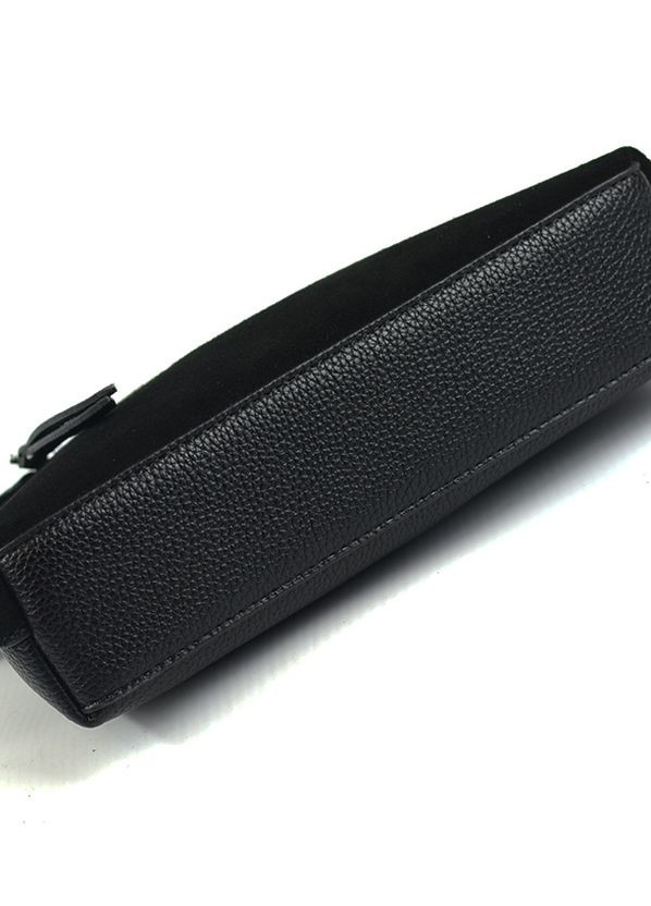 Замшевая женская маленькая сумка клатч на молнии, молодежная черная мини сумочка из натуральной замши No Brand (267507240)