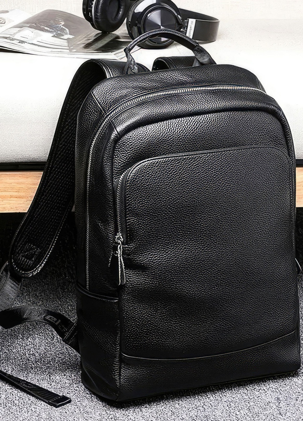 Рюкзак чоловічий шкіряний для ноутбука вмісткий рюкзак для хлопчиків з шкіри тренд 2023 DobraMAMA (259018312)