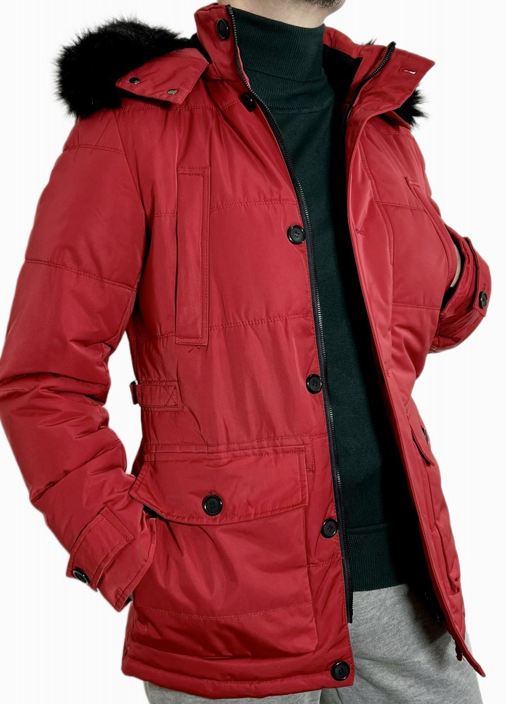 Красная зимняя куртка зимняя Enos