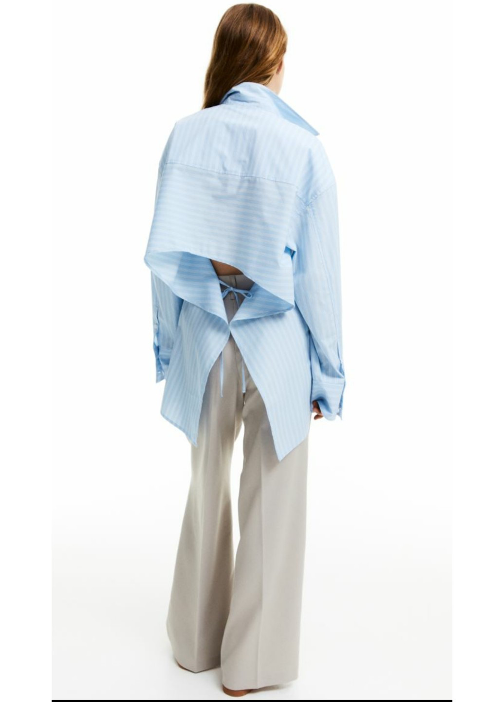 Жіноча сорочка з відкритою спиною Н&М (56114) XS Блакитна H&M (261762938)