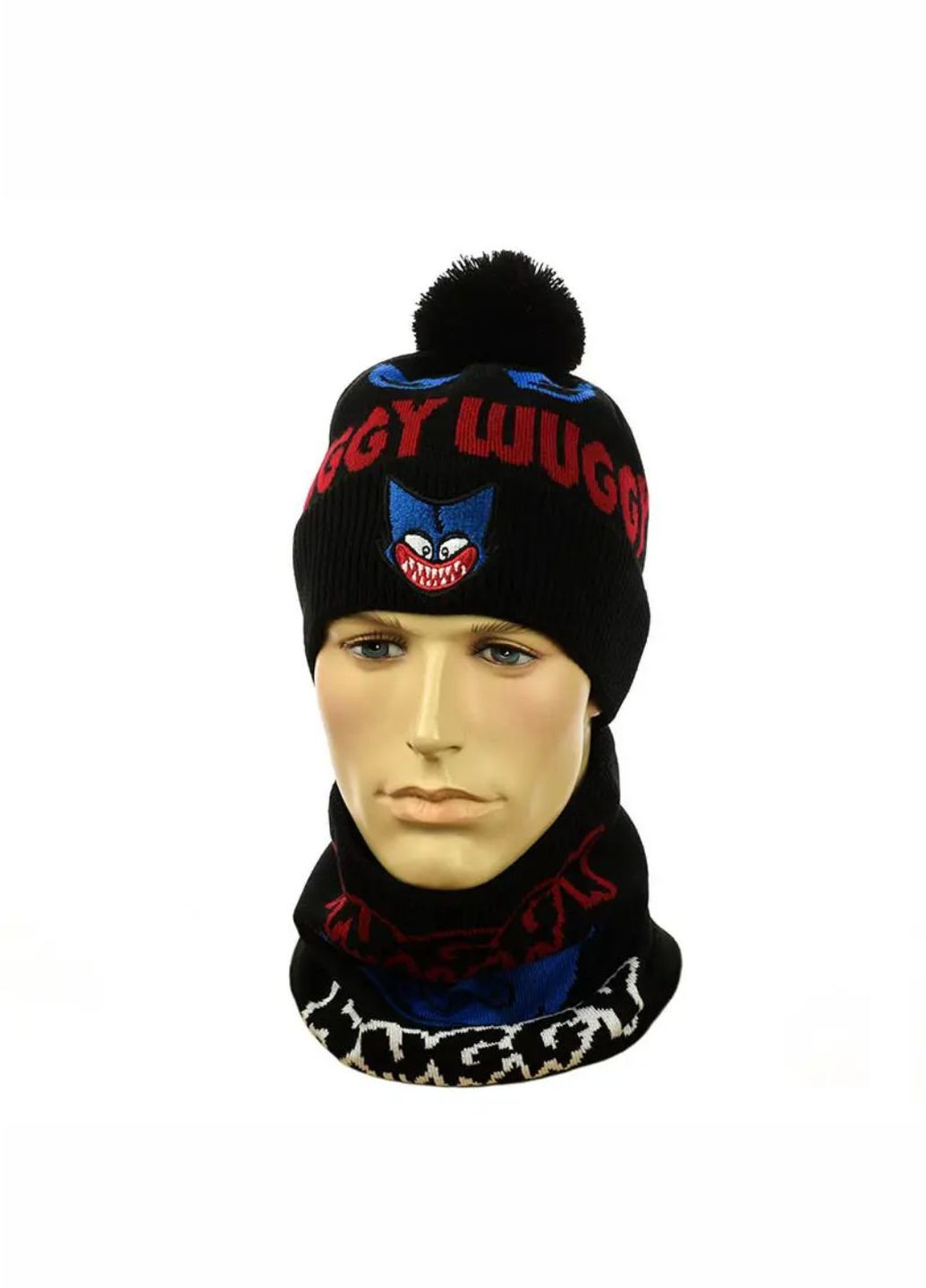 Детский зимний комплект шапка с помпоном + снуд Хагги Вагги / Huggy Wuggy No Brand дитячій комплект шапка + снуд (277167391)