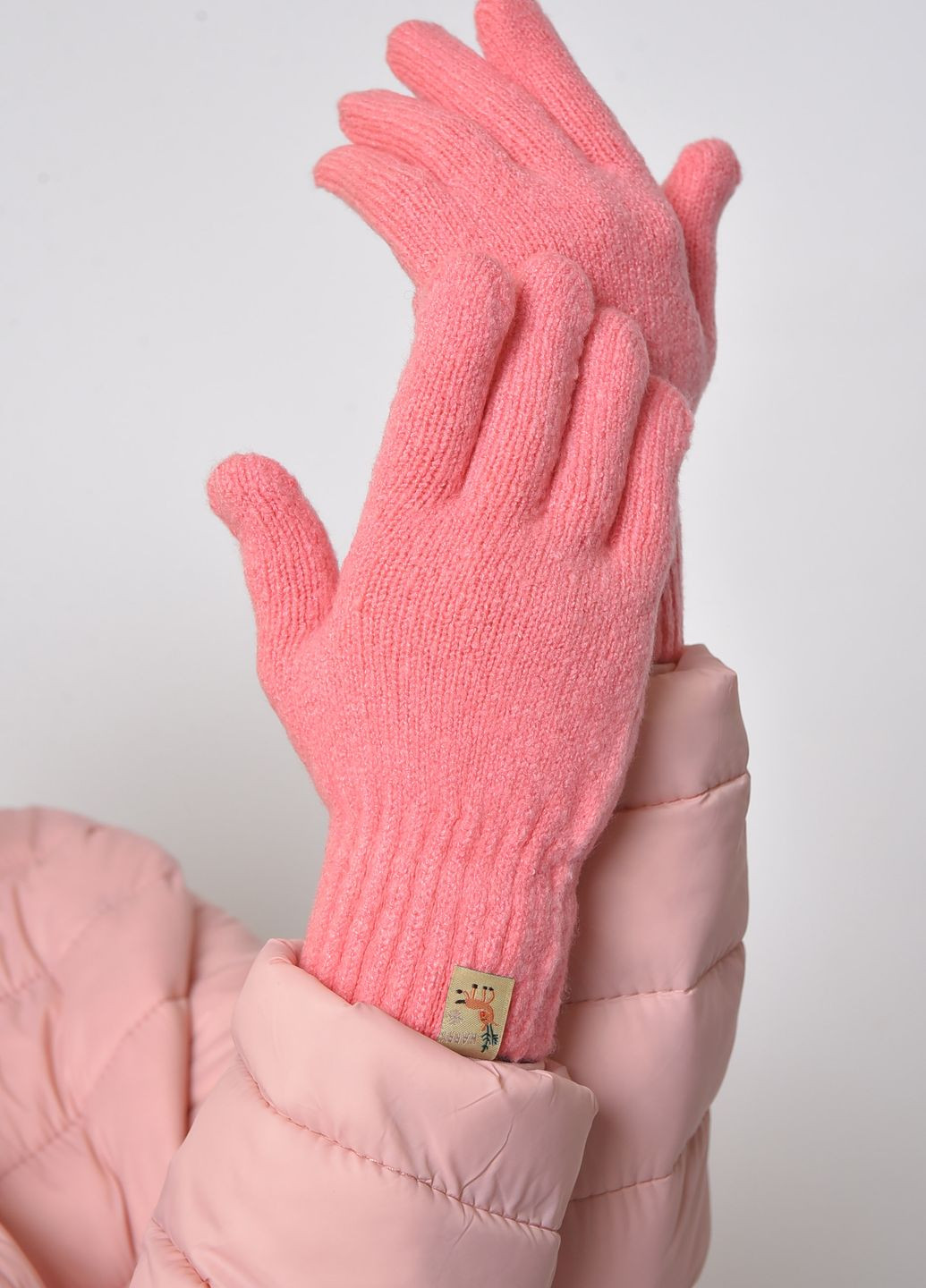 Перчатки женские утепленные розового цвета Let's Shop (267723500)