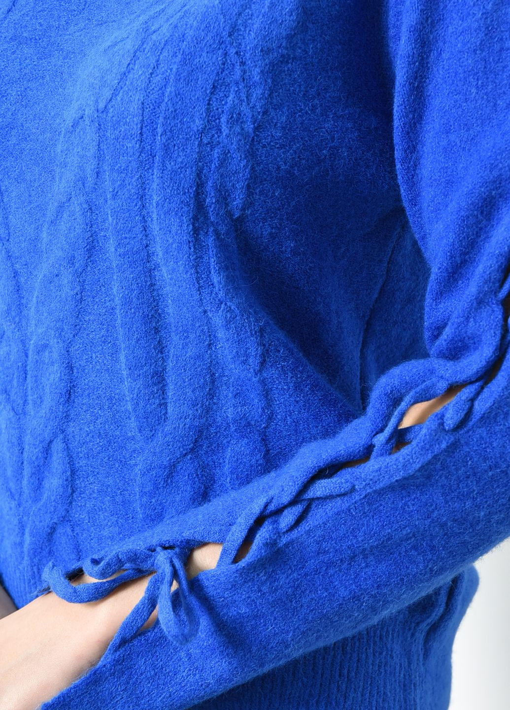 Синий зимний свитер женский ангора синего цвета пуловер Let's Shop