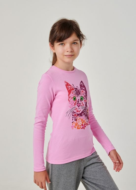 Рожева футболка з довгим рукавом рожевий Smil