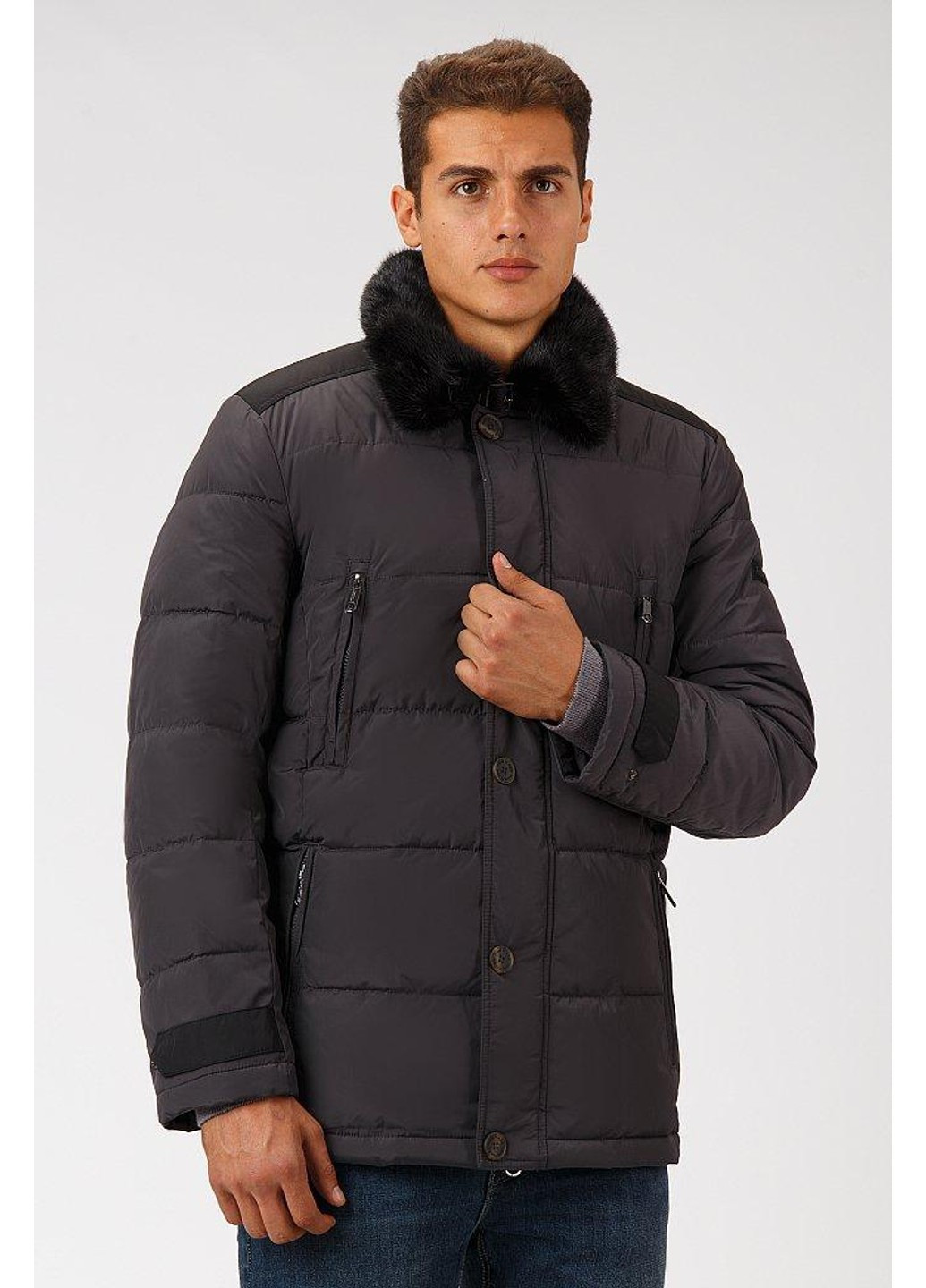 Темно-серая зимняя зимняя куртка a18-21009-202 Finn Flare