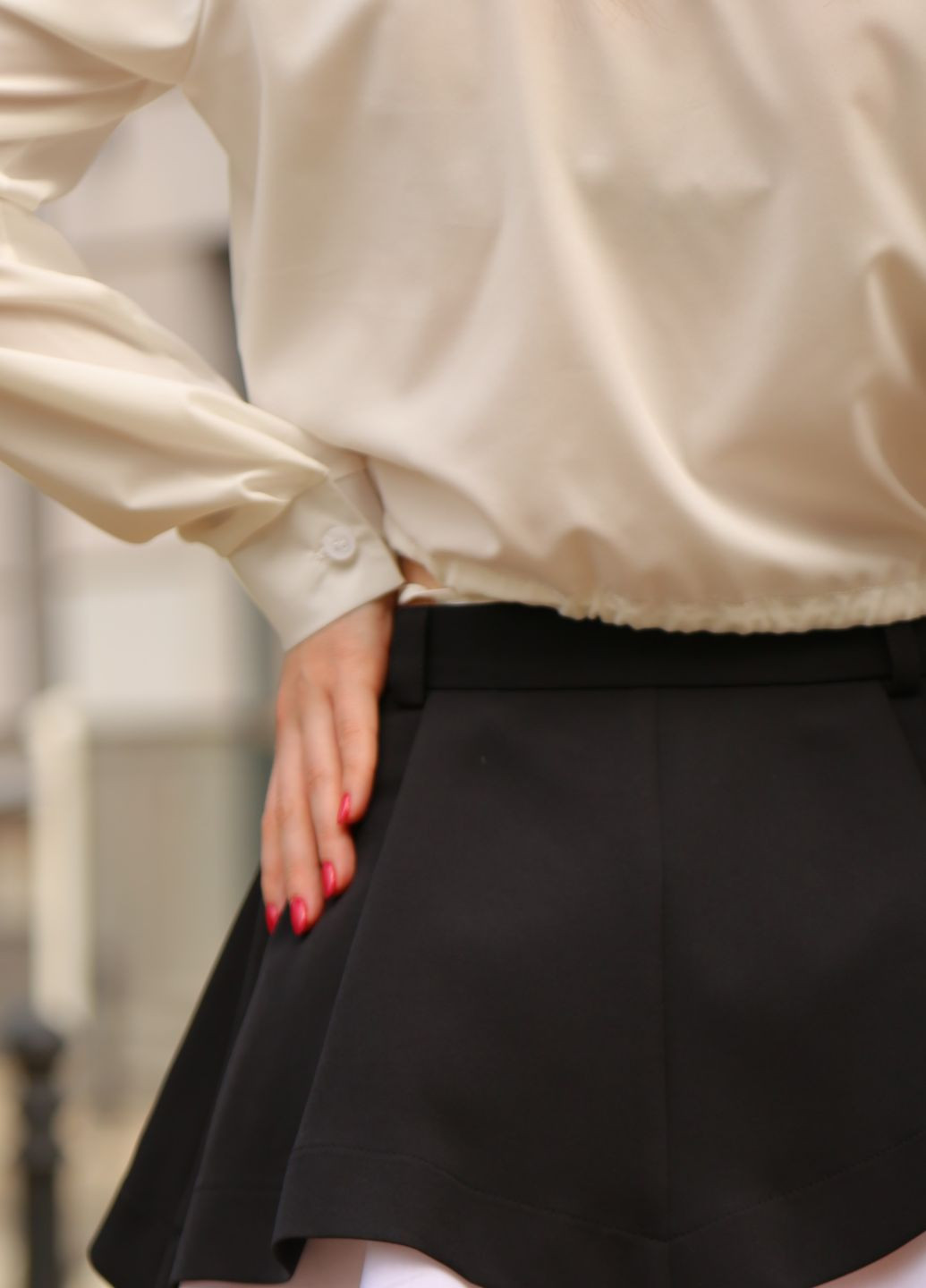 Белая блуза с завязками на талии CHICLY