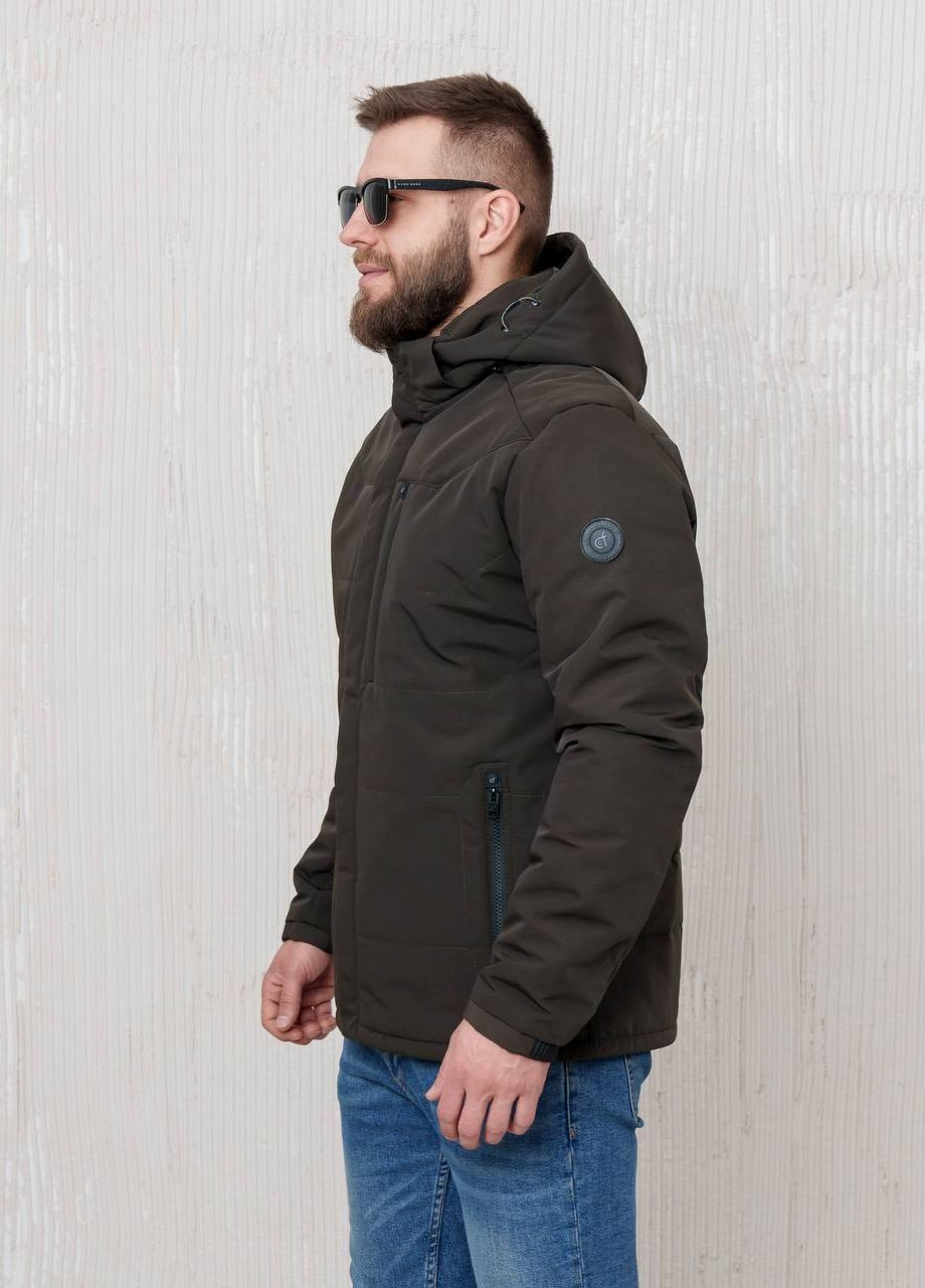 Оливковая (хаки) демисезонная мужская весенняя куртка большого размера SK