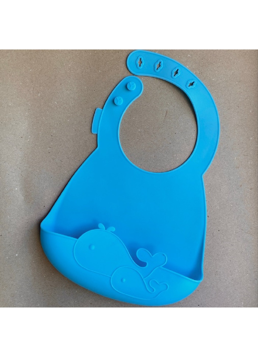 Детский силиконовый мягкий слюнявчик нагрудник с тисненым рисунком для детей малышей 30х22 см (475022-Prob) Синий Unbranded (260668651)