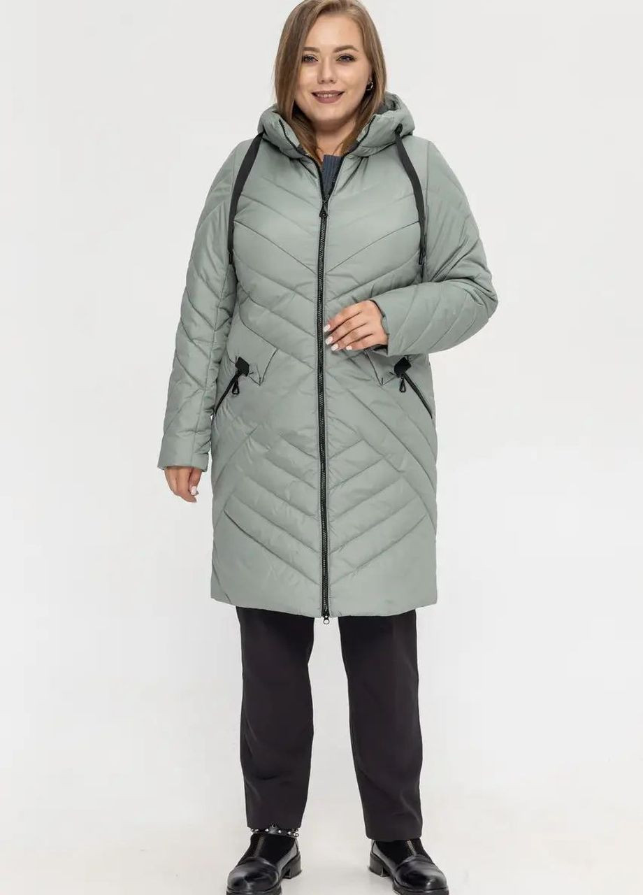 Оливкова демісезонна куртка жіноча демісезонна великого розміру SK