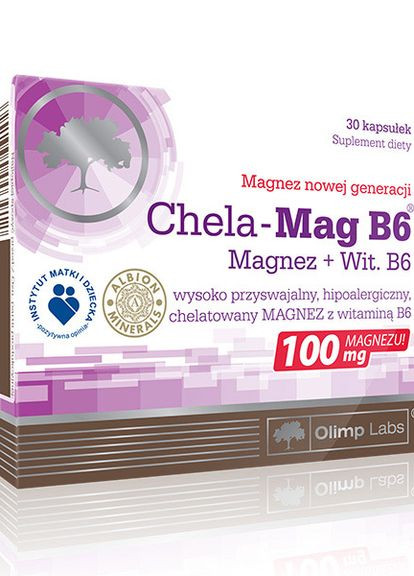 Магній В6 з ашвагандою та женьшенем Chela-Mag B6 Ashwagandha+Ginseng 30 caps Olimp (275998190)