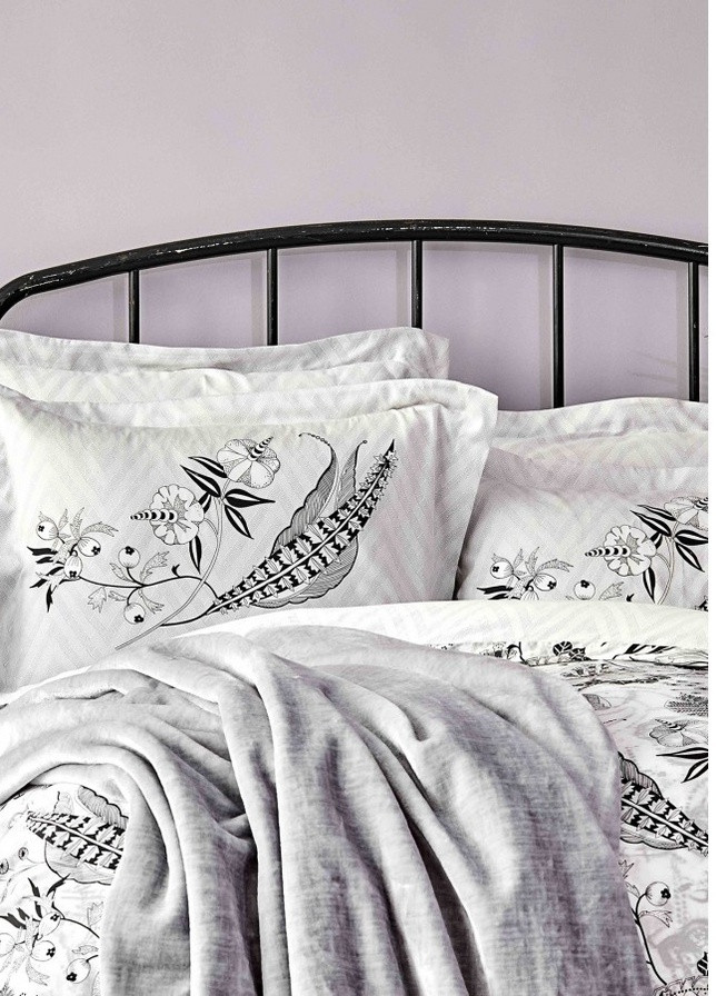 Набор постельное белье с покрывалом - Arden siyah 2020-1 черный евро Karaca Home (258186426)