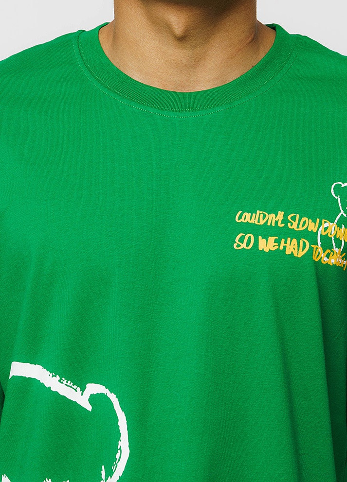 Зелена чоловіча футболка оверсайз колір зелений цб-00219871 TROY Life