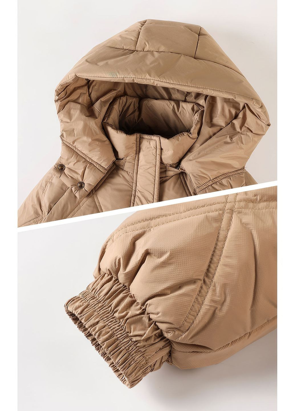 Коричневая зимняя куртка для девочки пуховая зимняя 9107 150 см коричневый 68419 DobraMAMA