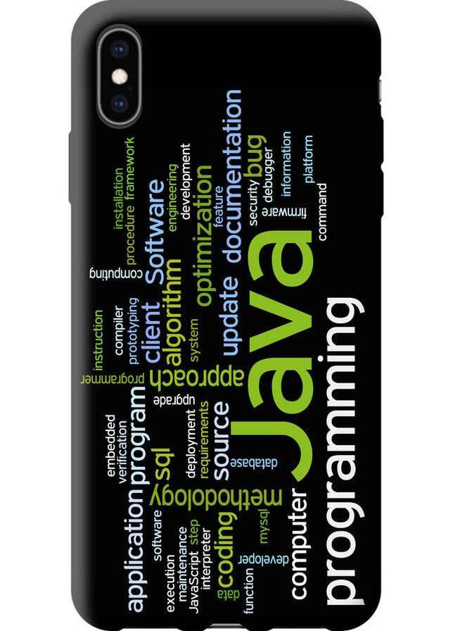TPU черный чехол 'Программирование' для Endorphone Apple iPhone XS Max (258183920)