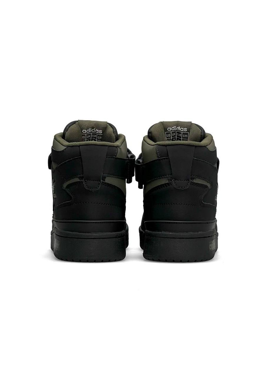 Чорні Зимовий кросівки чоловічі, вьетнам adidas Forum 84 High Black Matte Khaki Fur