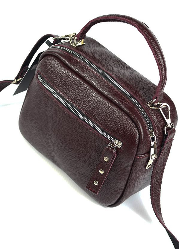 Бордовая маленькая женская сумка из натуральной кожи, молодежная кожаная мини сумочка кросс-боди Serebro (266701165)
