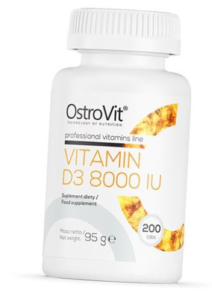 Витамин D3 Vitamin D3 8000 200 tabl Ostrovit (257979417)
