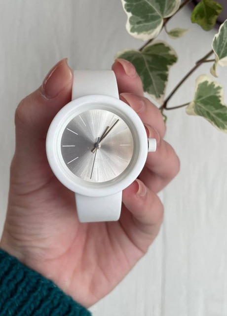 Жіночий силіконовий годинник-конструктор actimer, білий ремінець, циферблат Metallic white More (257986133)