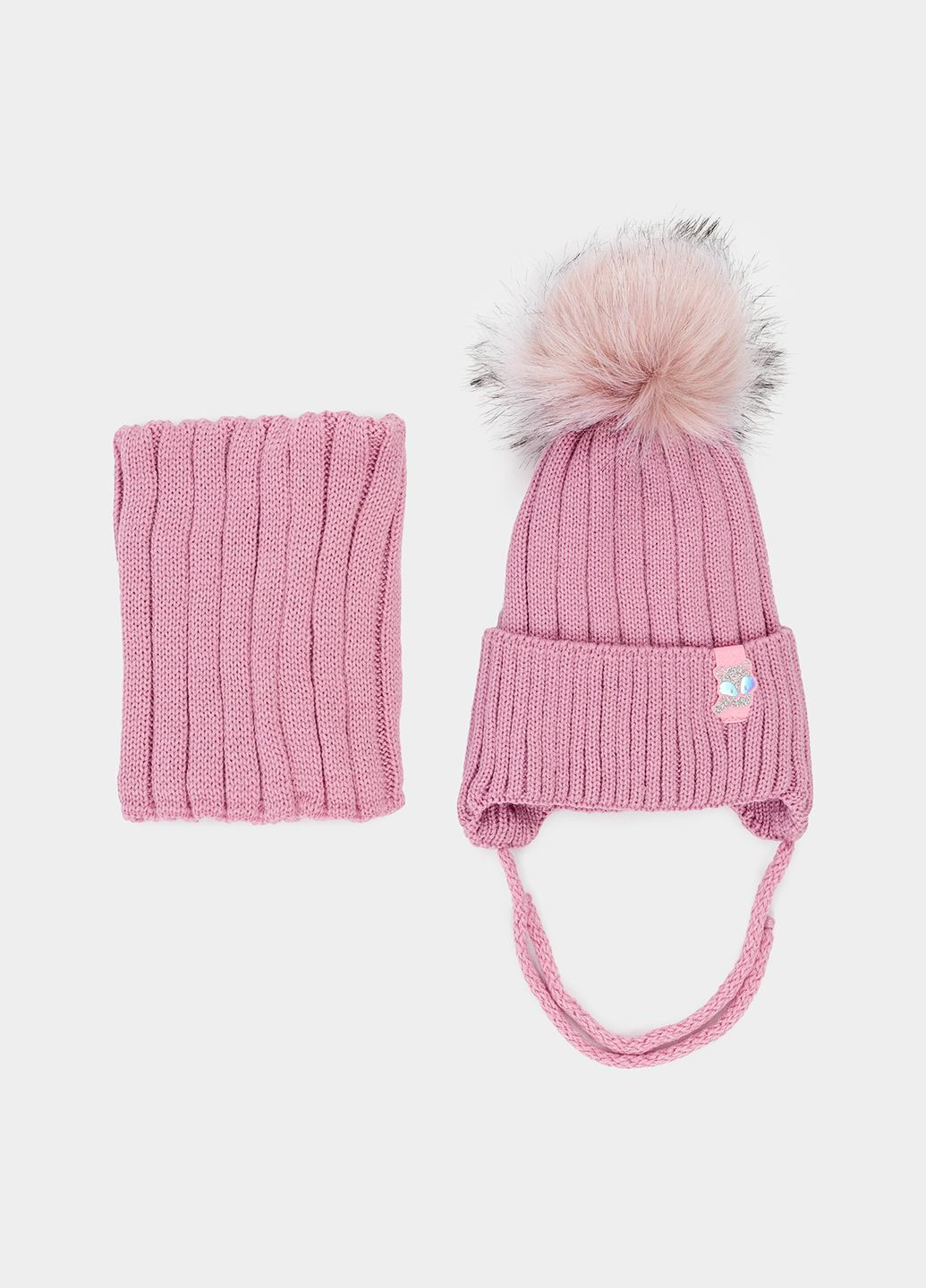 Комплект шапка и снуд для девочки цвет сиреневый ЦБ-00234111 Yuki (268734759)