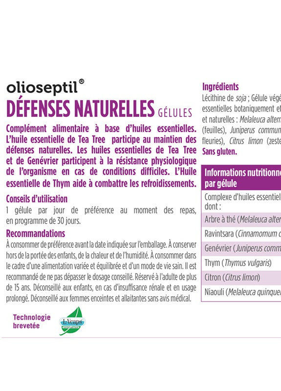 DEFENSES NATURELLES 30 Caps Olioseptil (258498851)
