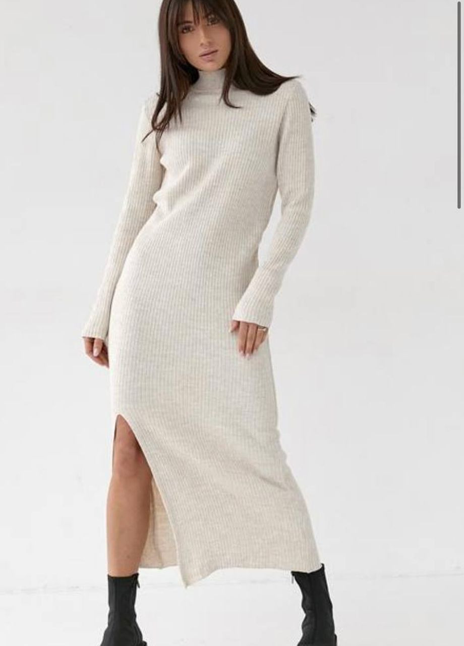 Молочна повсякденний сукня сукня-водолазка Garna однотонна