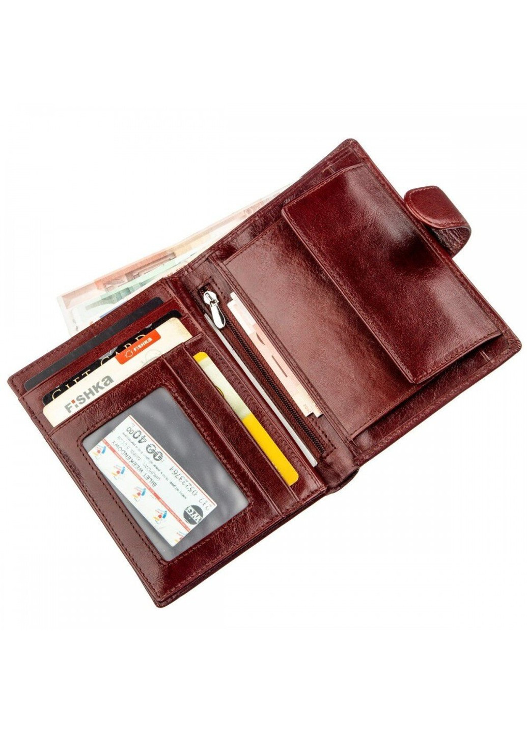 Гаманець з натуральної шкіри 18818 Коричневий BOSTON (262533212)
