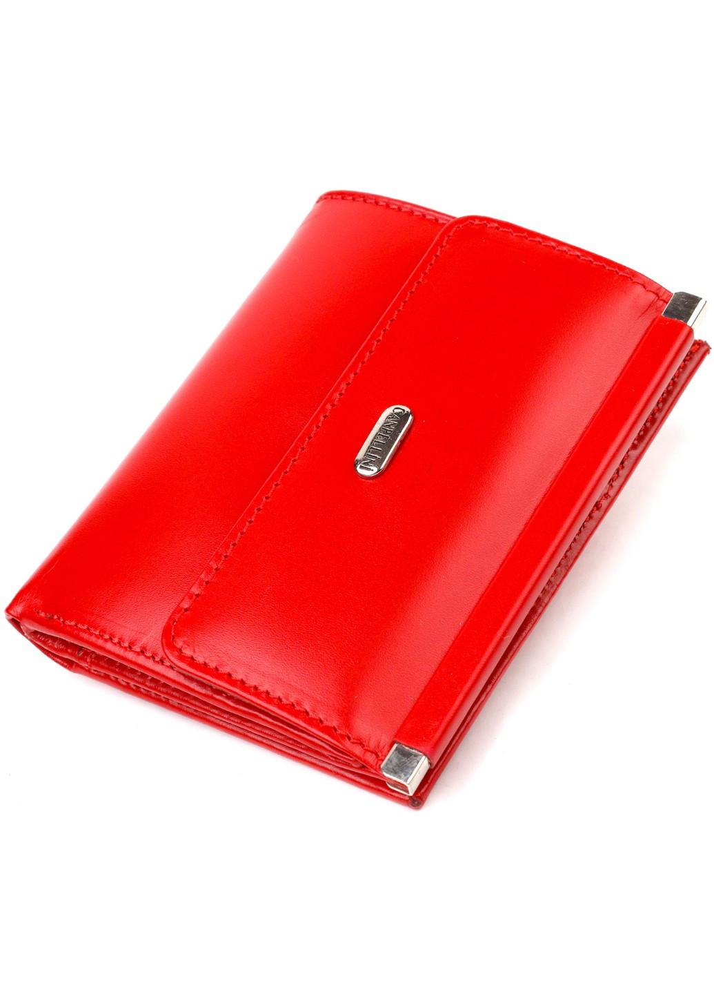 Яскравий гаманець для жінок середнього розміру з натуральної гладкої шкіри 21814 Червоний Canpellini (259874043)