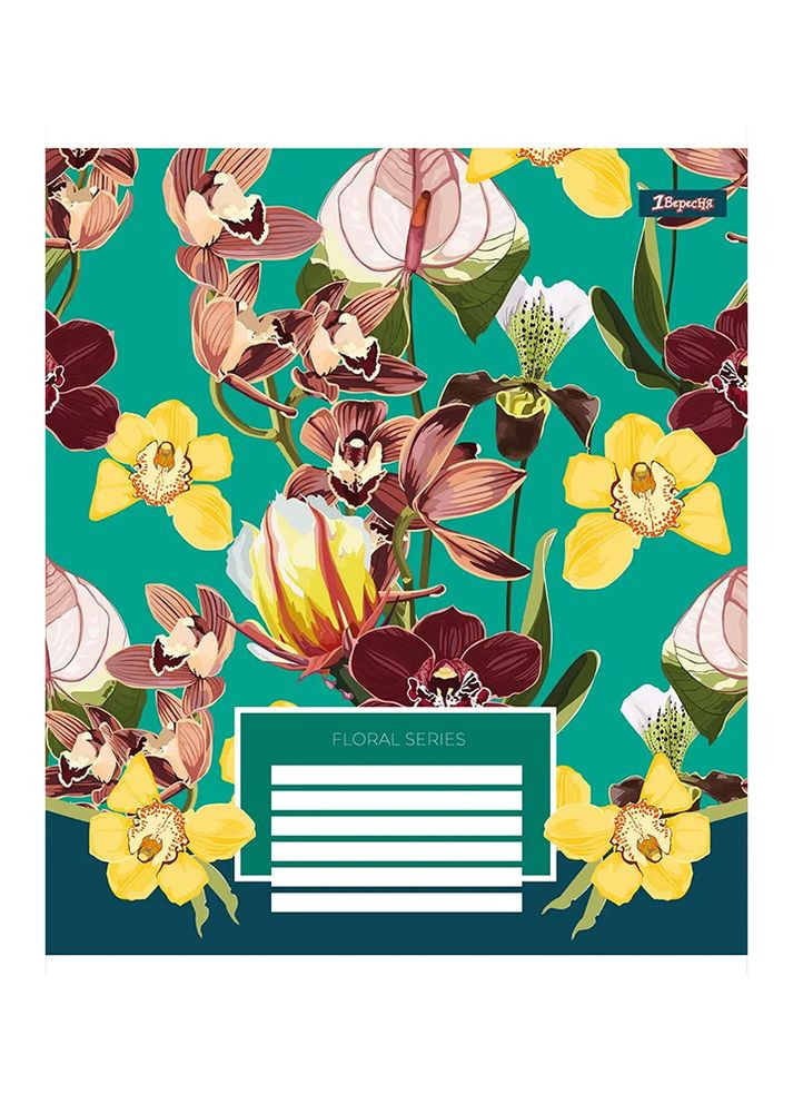 Тетрадь в клетку Floral series, 36 страниц цвет разноцветный ЦБ-00222620 1 Вересня (260072114)