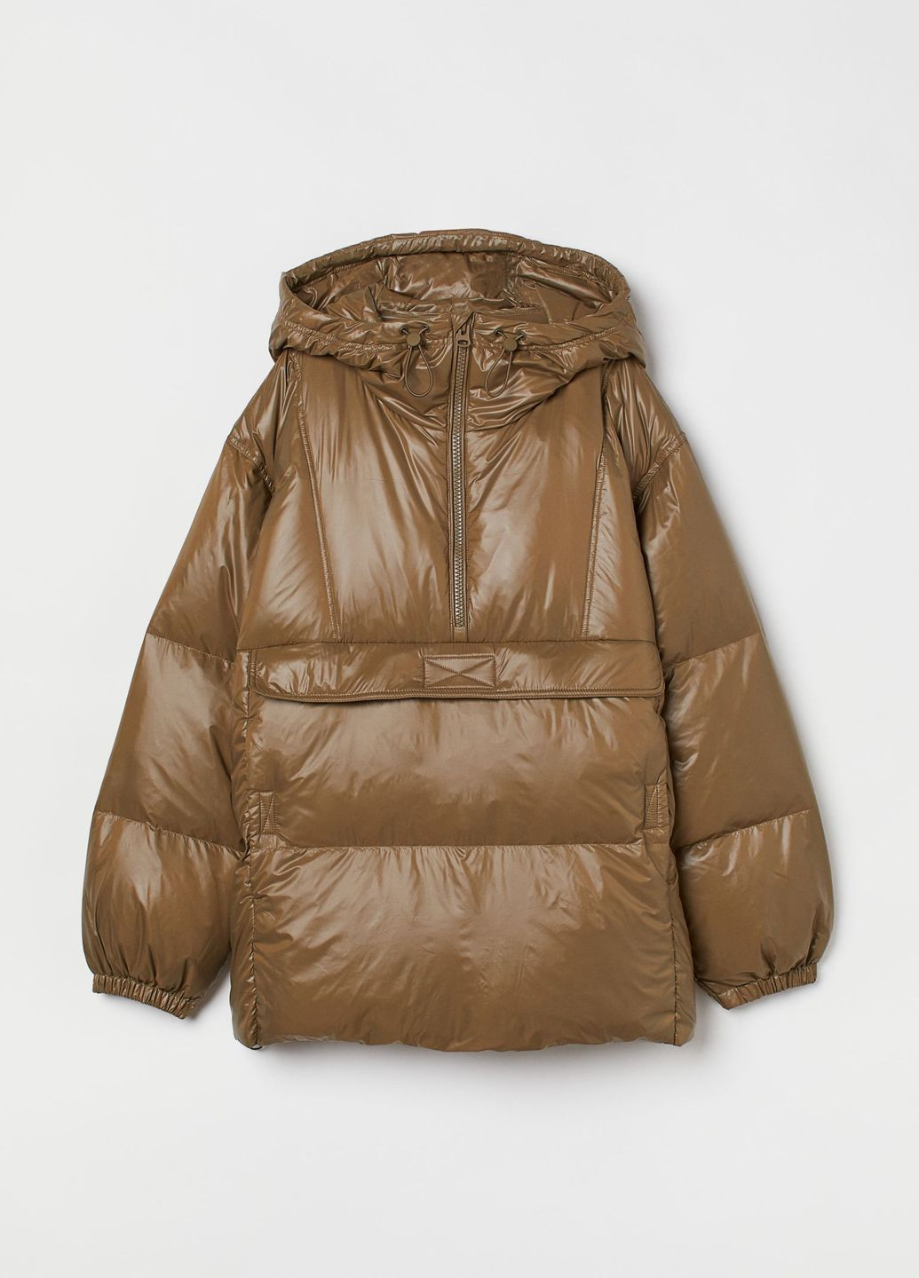 Оливковая зимняя куртка пуховая H&M