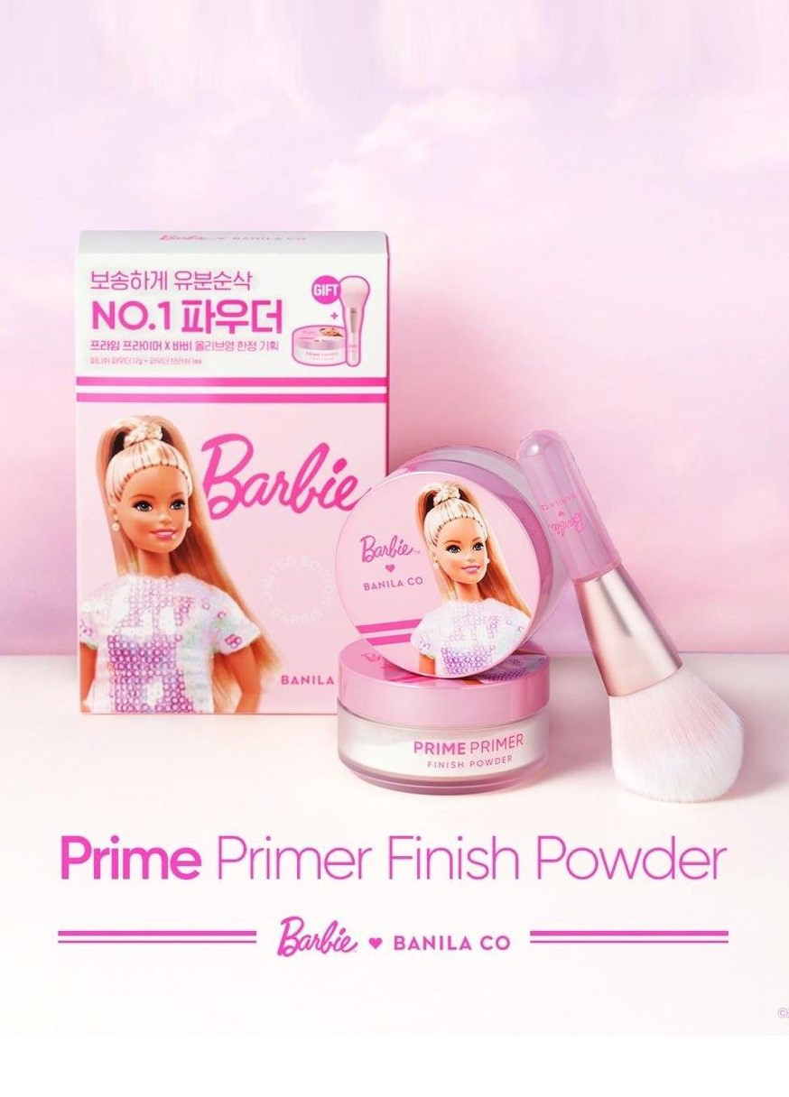 Рассыпчатая бесцветная пудра Prime Primer Finish Powder Set Barbie Edition Banila Co (277097755)