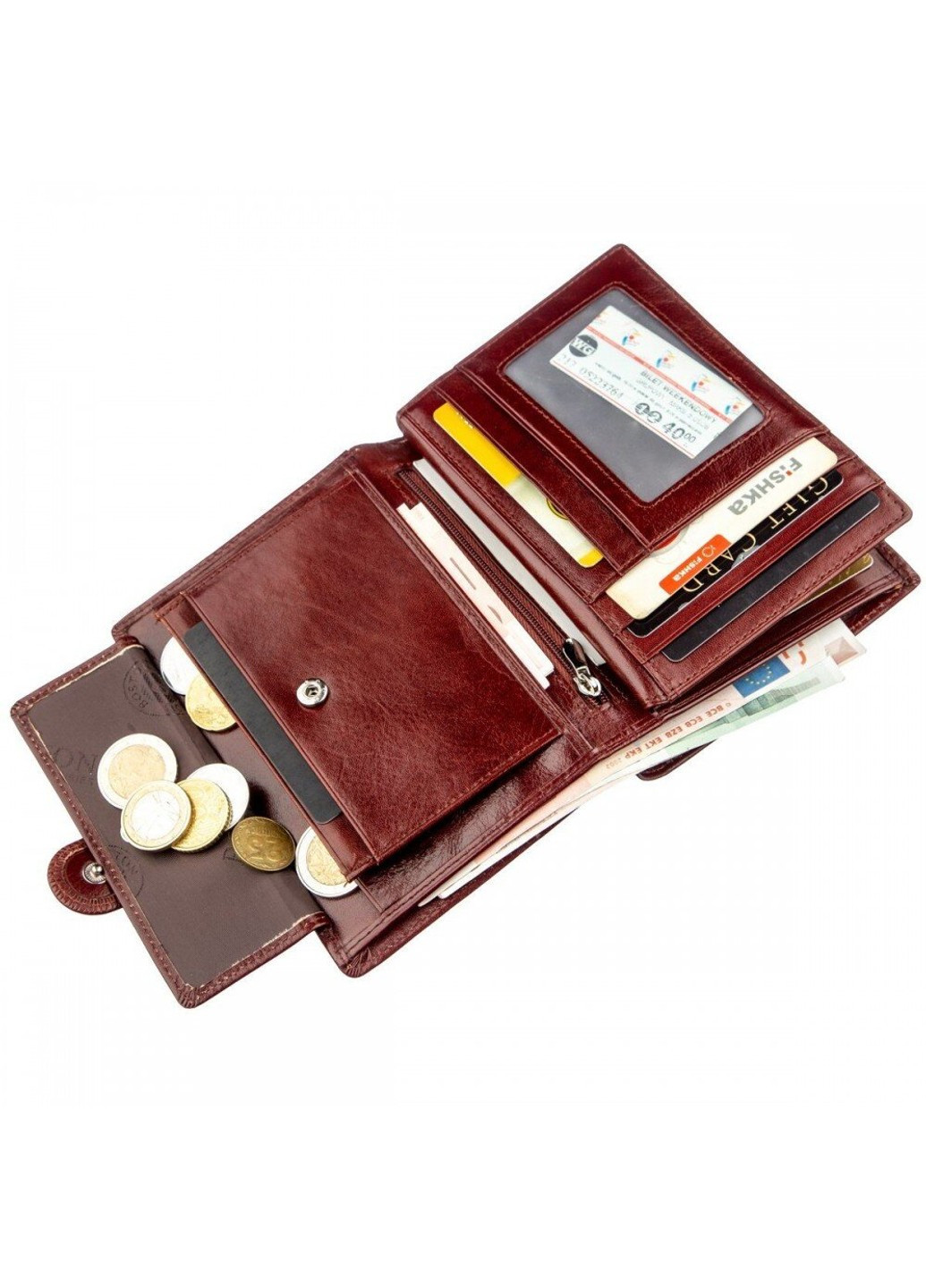 Гаманець з натуральної шкіри 18818 Коричневий BOSTON (262533212)