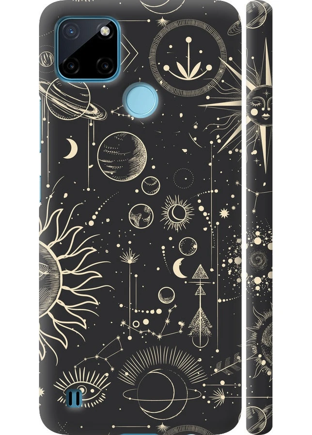 3D пластиковый матовый чехол 'Фаза луны' для Endorphone Realme C25Y (258087163)