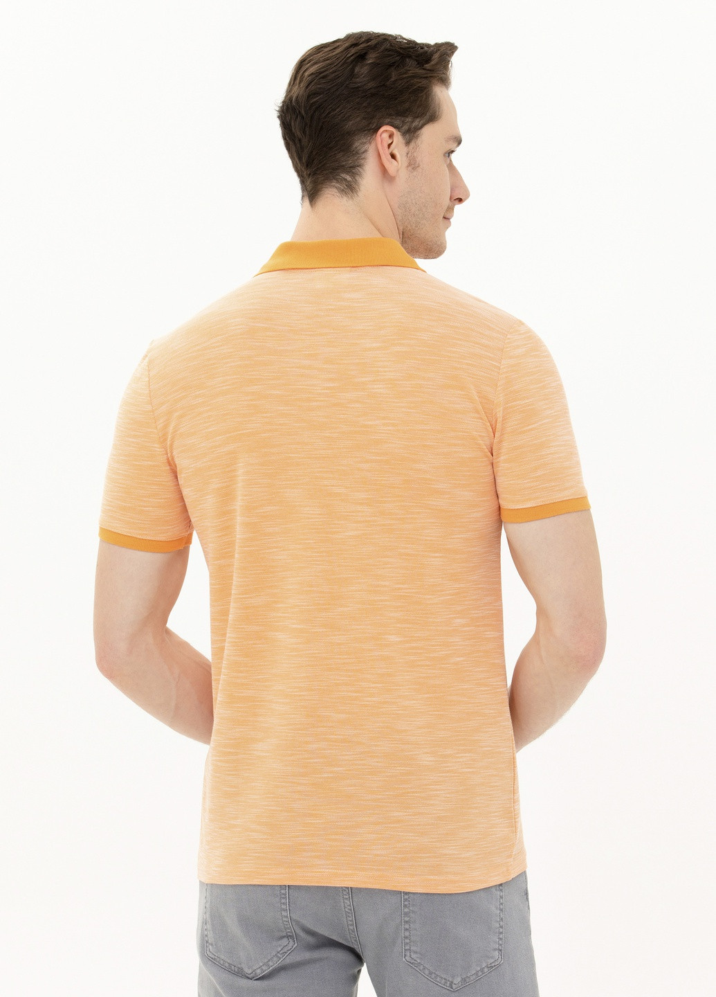 Оранжевая футболка поло мужское U.S. Polo Assn.