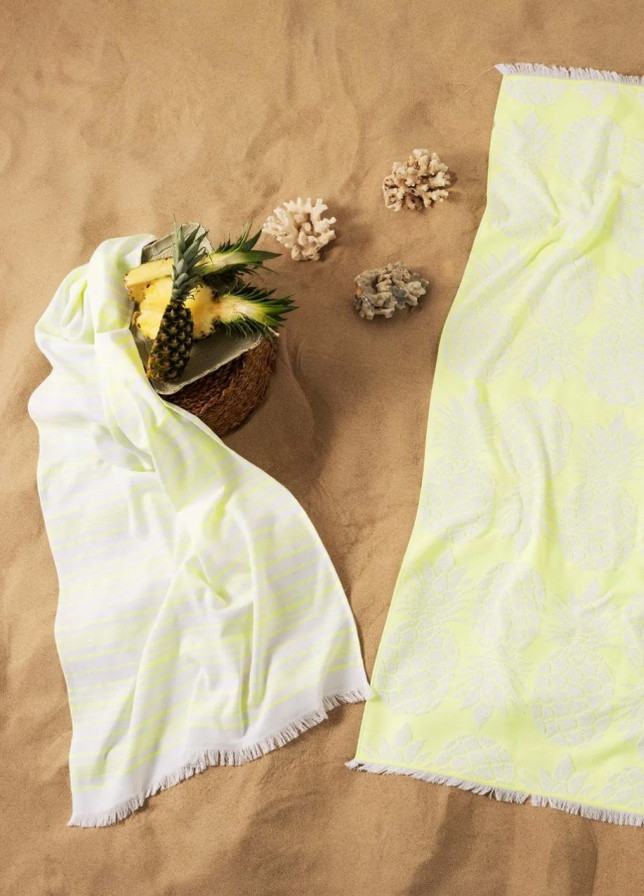 Sarah полотенце anderson - plaj pineapple sari 70*150 орнамент желтый производство - Турция