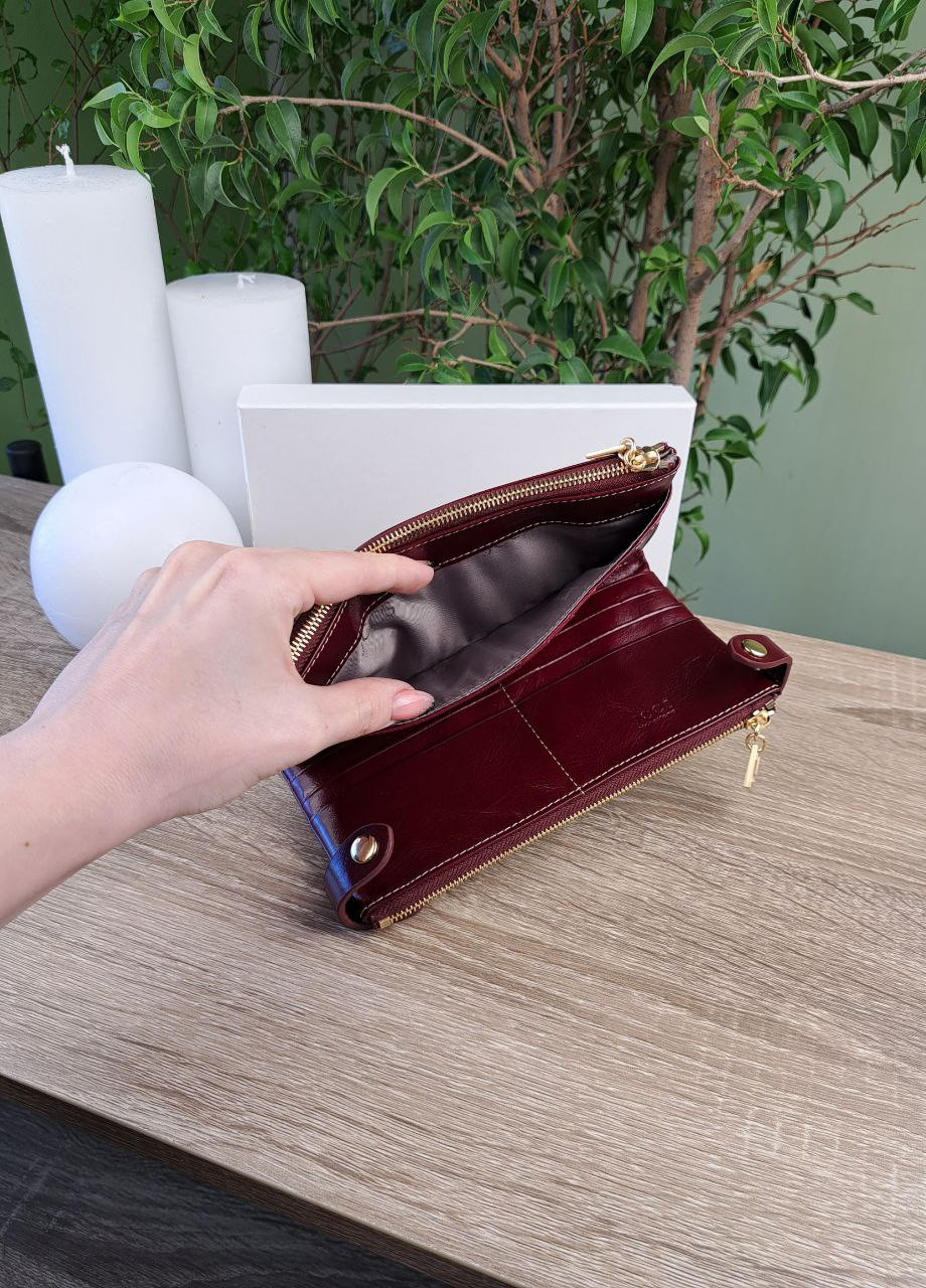 Жіночий шкіряний гаманець на кнопках купюрниця Jccs (259425361)