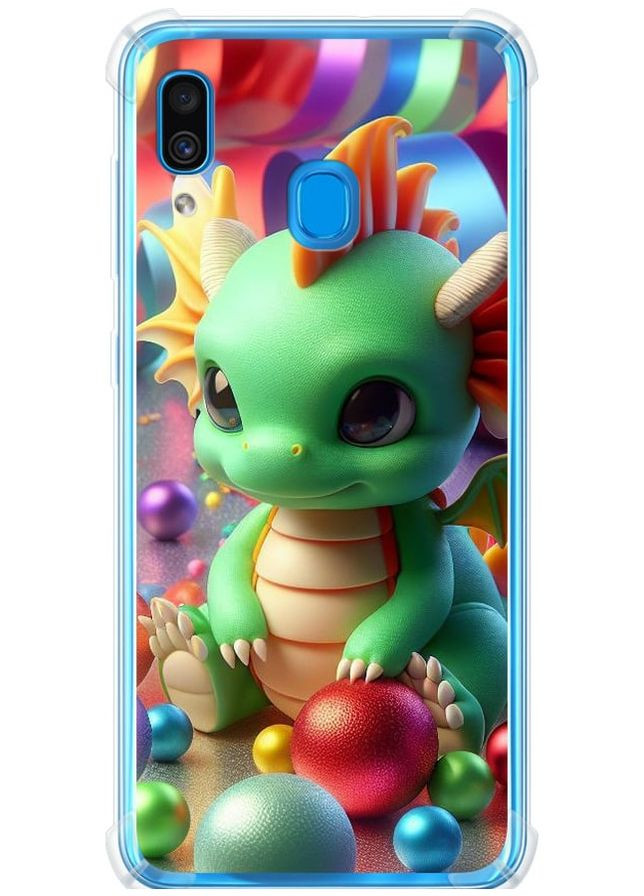 Силикон с усиленными углами чехол 'Веселый дракончик' для Endorphone Samsung Galaxy A30 2019 A305F (275457574)