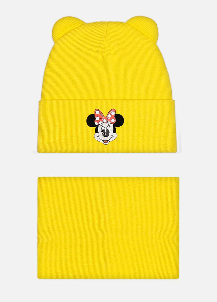 Комплект шапка-шарф для дівчинки колір жовтий ЦБ-00225322 Yuki (260510243)