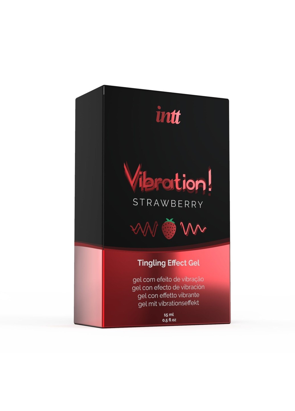 Жидкий вибратор Vibration Strawberry (15 мл), густой гель, очень вкусный, действует до 30 минут Intt (266342132)
