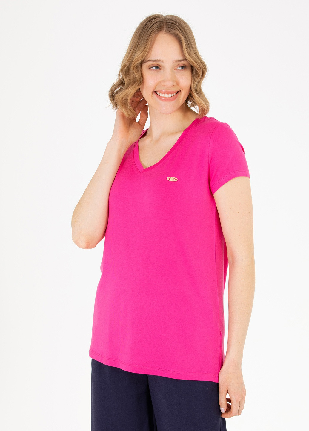 Кислотно-рожева футболка u.s.polo assn жіноча U.S. Polo Assn.