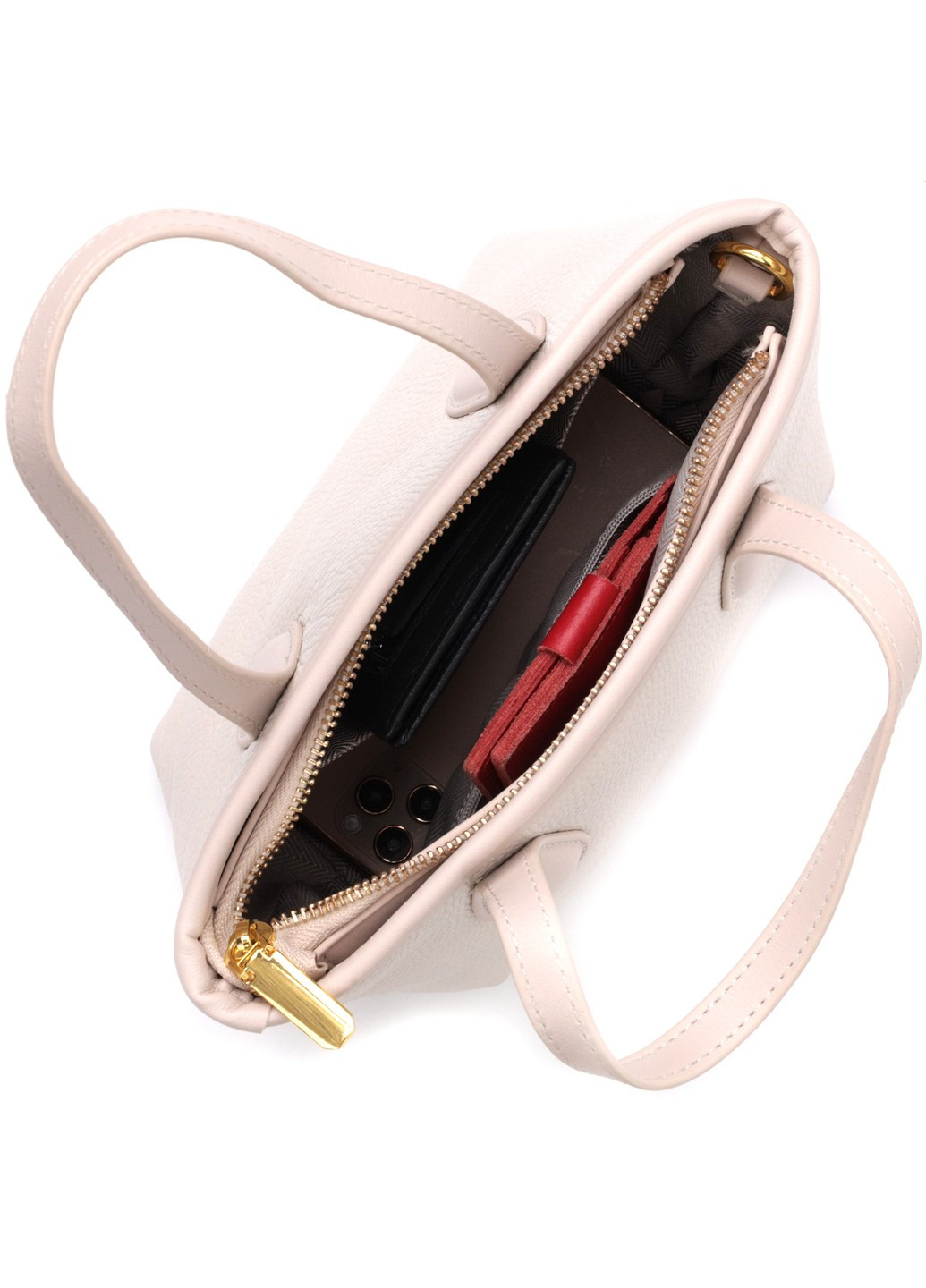 Компактная женская сумка из натуральной кожи 22284 Белый Vintage (276461722)