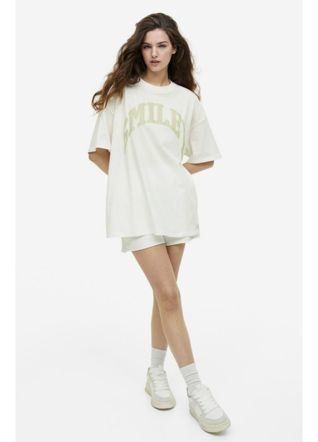 Біла літня жіноча футболка оверсайз н&м (55890) xs біла H&M