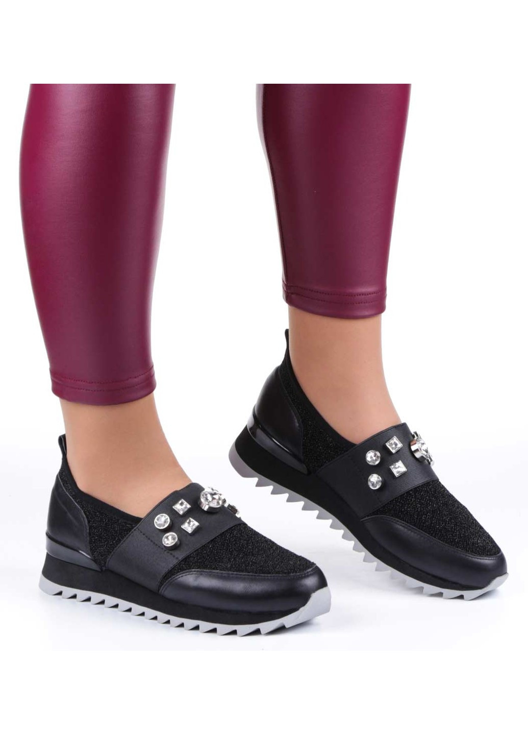 Чорні осінні жіночі кросівки 302291 Deenoor